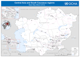 Central Asia and South Caucasus Regions \! Basic Map (March 2012)