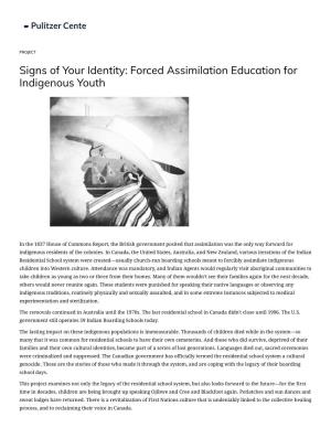 Forced Assimilation Education for Indigenous Youth