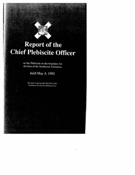 1992 Chief Plebiscite Officer Report on the Division Boundary Plebiscite