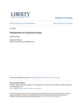 Perspectives on Caucasus Issues