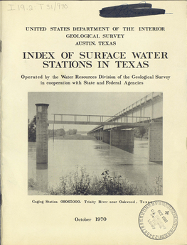 Index of Surface Water Stations in Texas