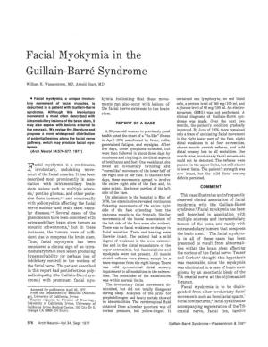 Facial Myokymia in the Guillain-Barre Syndrome