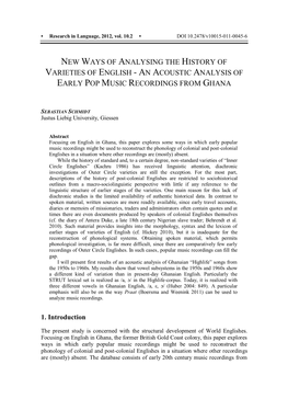 An Acoustic Analysis of Early Pop Music Recordings from Ghana