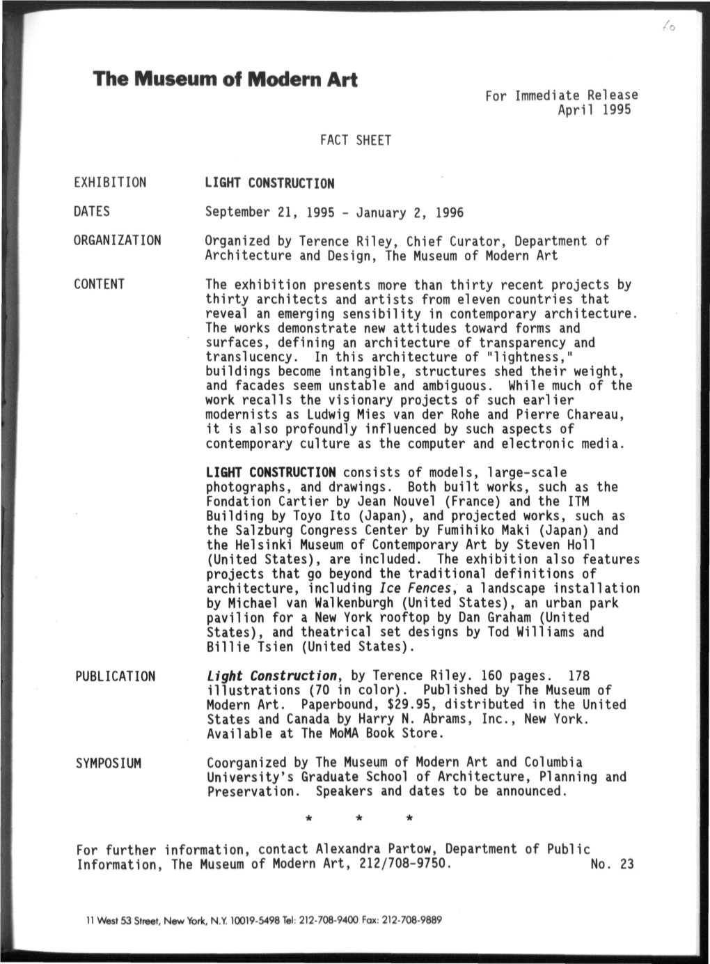 LIGHT CONSTRUCTION Fact Sheet