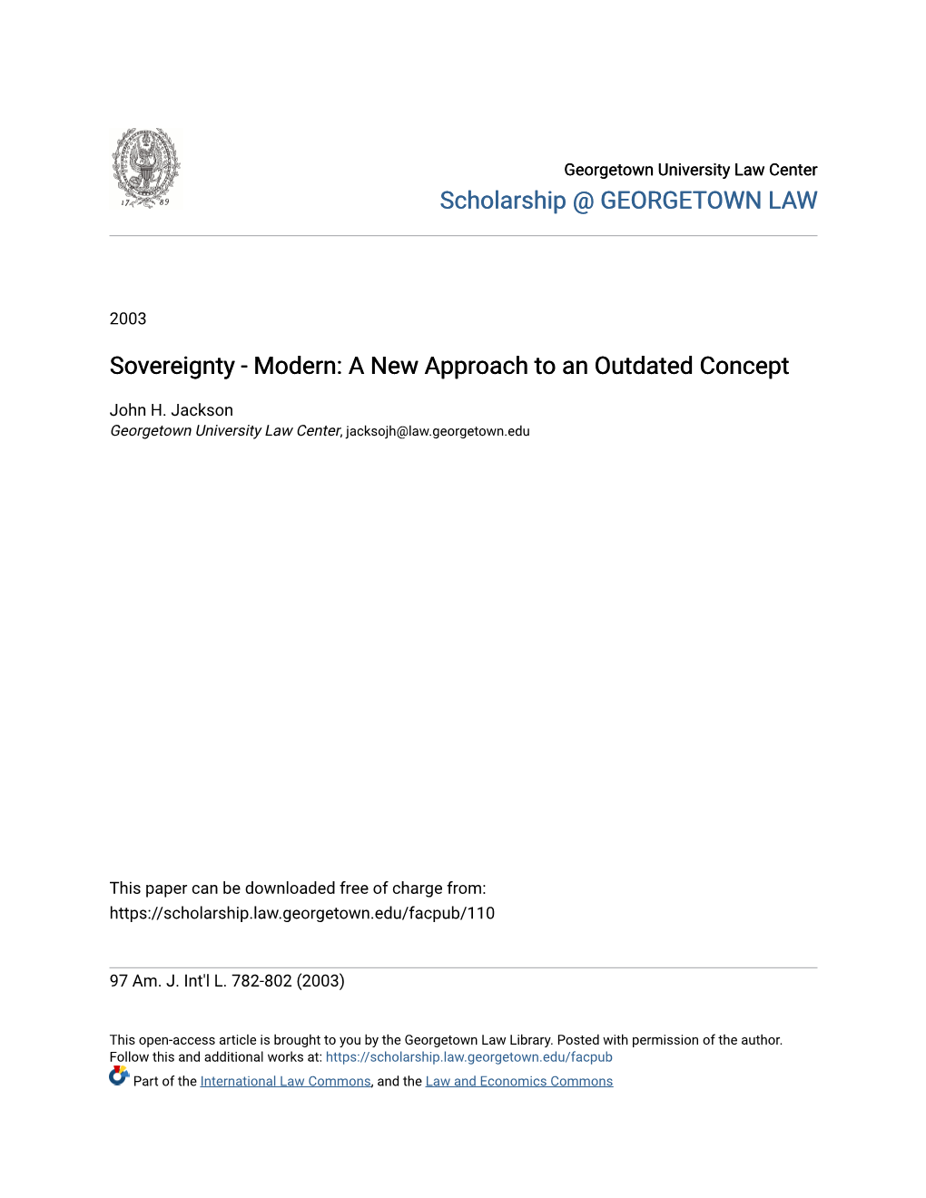 Sovereignty - Modern: a New Approach to an Outdated Concept