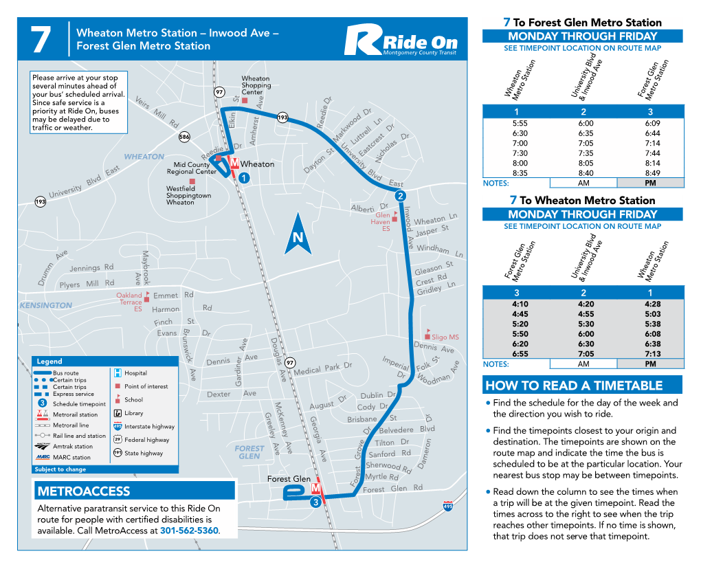 How to Read a Timetable Metroaccess