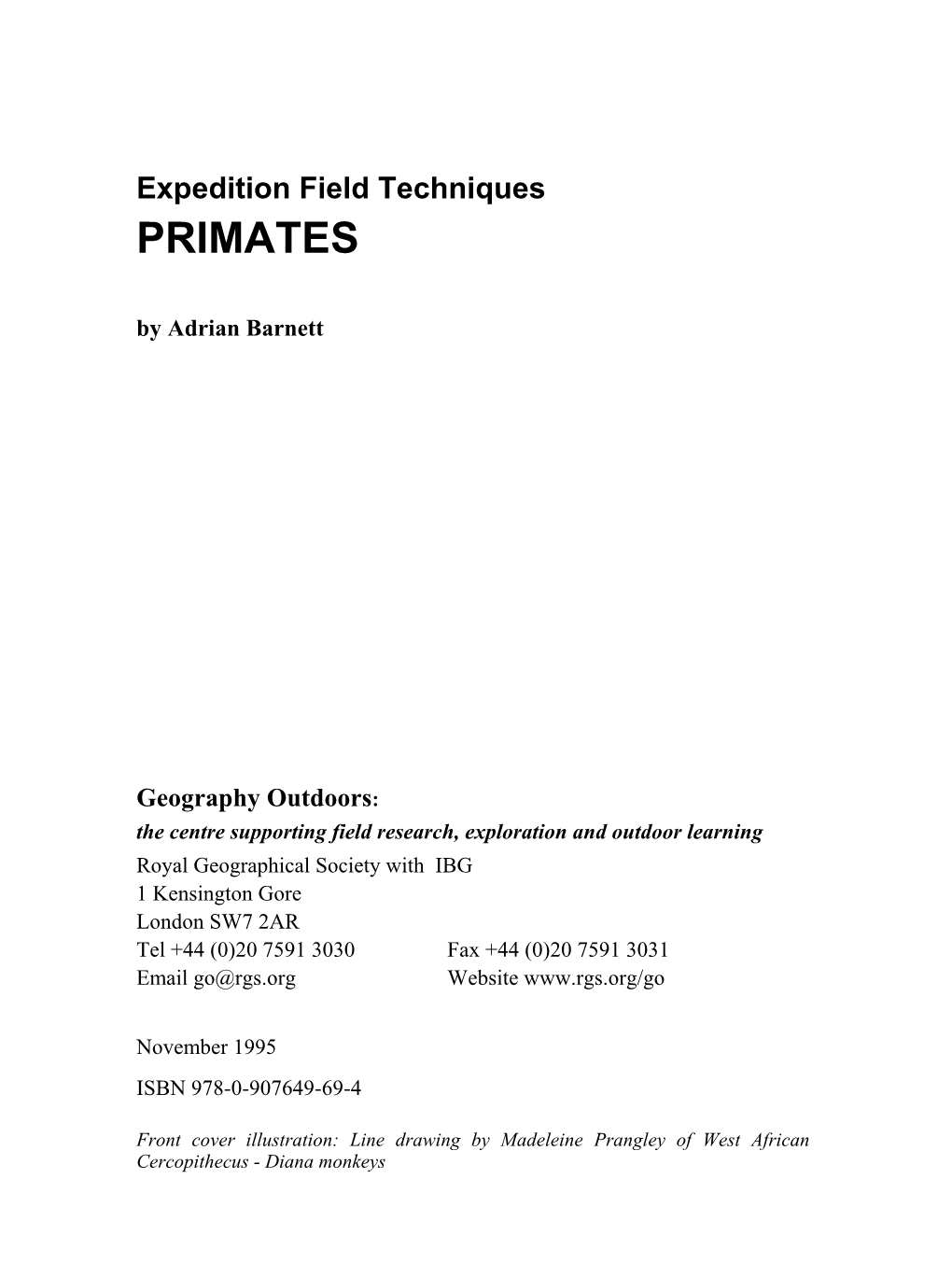 Field Techniques-Primates