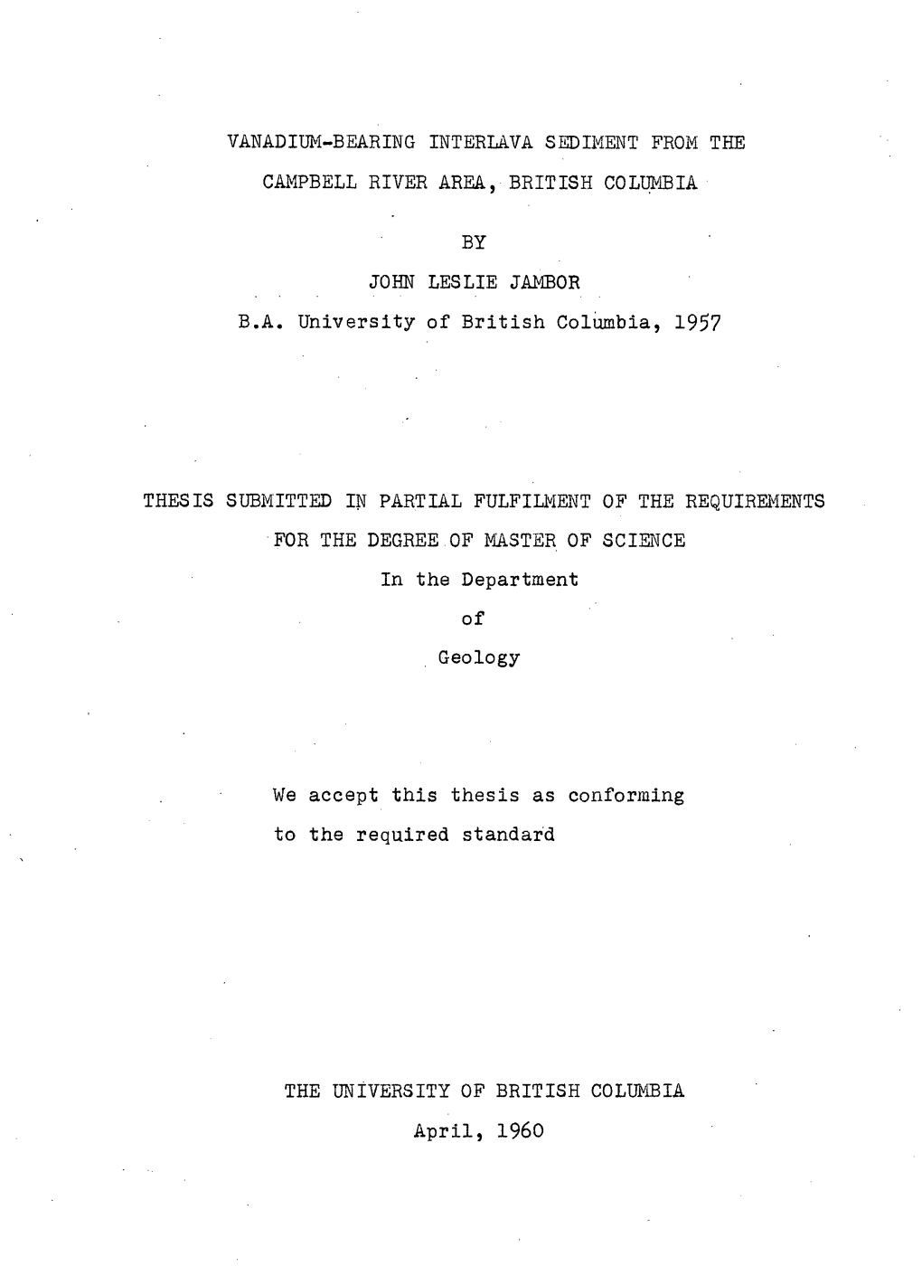 Vanadium-Bearing Interlava Sediment from The