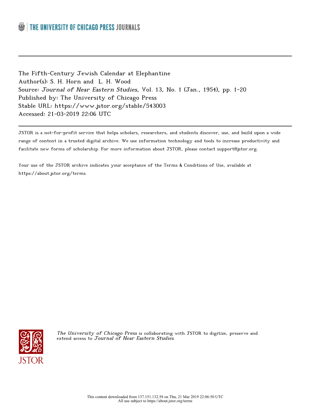 The Fifth-Century Jewish Calendar at Elephantine Author(S): S