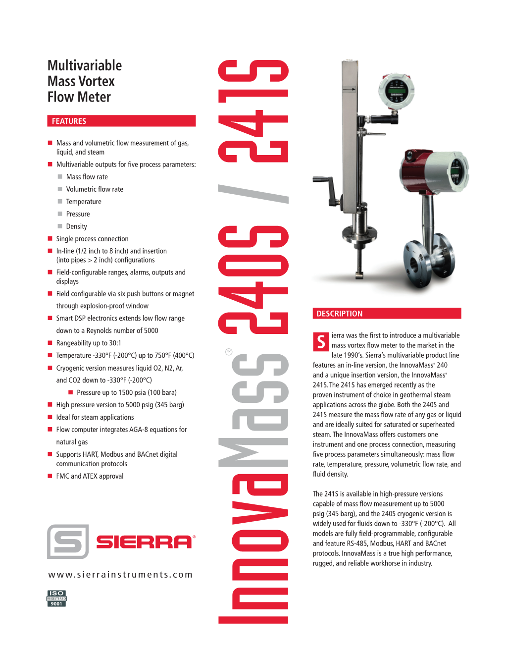 Multivariable Mass Vortex Flow Meter