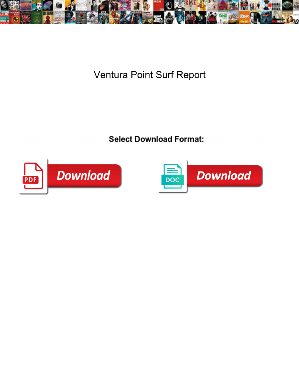 Ventura Point Surf Report