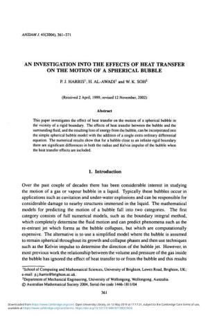 An Investigation Into the Effects of Heat Transfer on the Motion of a Spherical Bubble