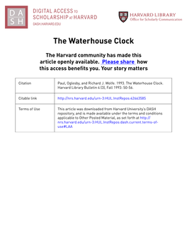 The Waterhouse Clock