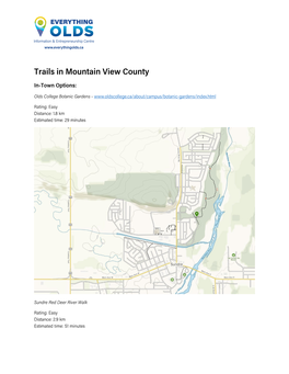 Trails in Mountain View County