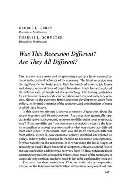 Was This Recession Different?