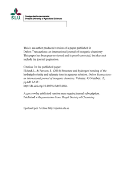 Comparative Structure Studies of Sodium Selenate and Sodium