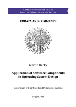 Errata of Application of Software Components in Operating System