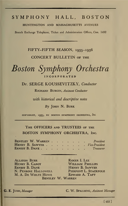 Boston Symphony Orchestra Concert Programs, Season 55,1935-1936