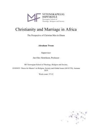 Christianity and Marriage in Africa