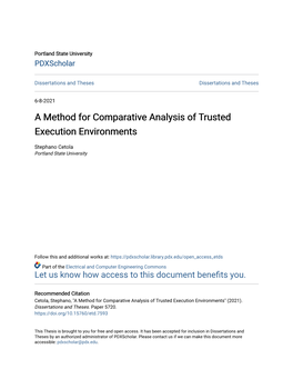 A Method for Comparative Analysis of Trusted Execution Environments