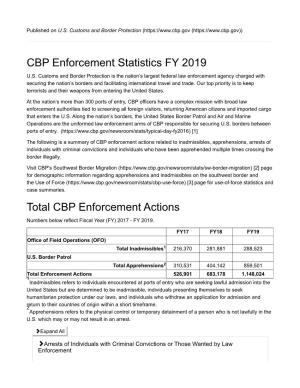 CBP Enforcement Statistics FY 2019 U.S