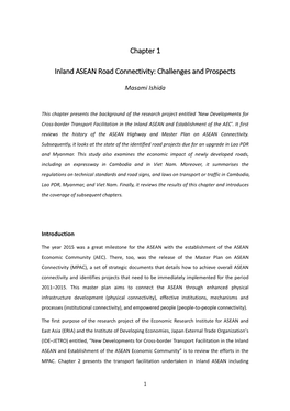 Inland ASEAN Road Connectivity: Challenges and Prospects