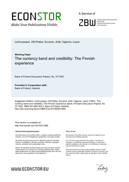 The Currency Band and Credibility: the Finnish Experience