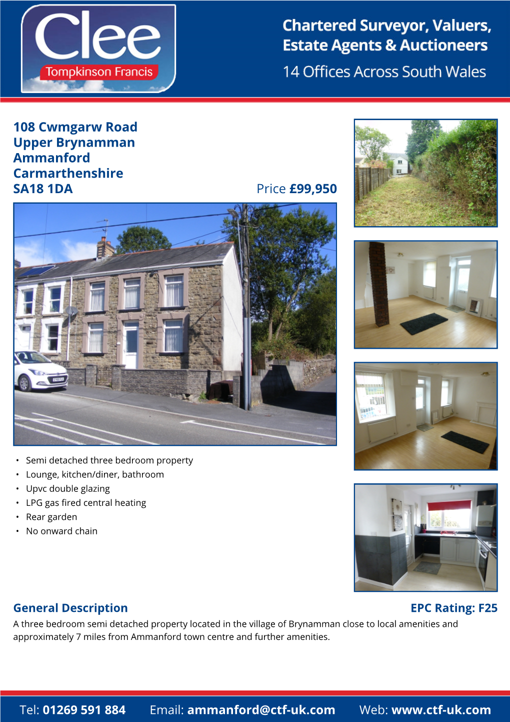 108 Cwmgarw Road Upper Brynamman Ammanford Carmarthenshire SA18 1DA Price £99,950