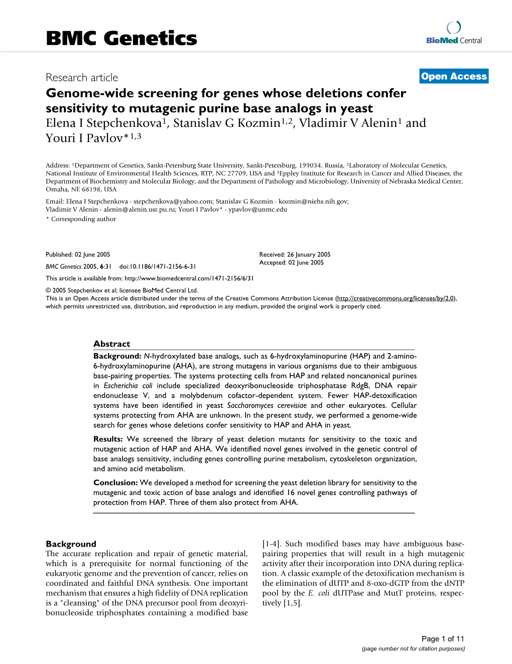 BMC Genetics Biomed Central