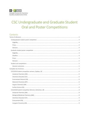 CSC Undergraduate and Graduate Student Oral and Poster Competitions