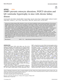 DMP1 Prevents Osteocyte Alterations, FGF23 Elevation and Left Ventricular Hypertrophy in Mice with Chronic Kidney Disease