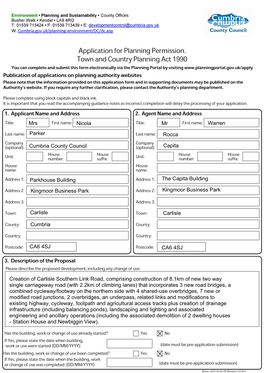 (B) CSLR Planning Application Form