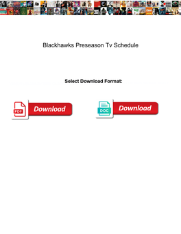 Blackhawks Preseason Tv Schedule