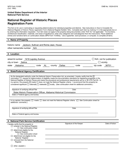 National Register of Historic Places Registration Form