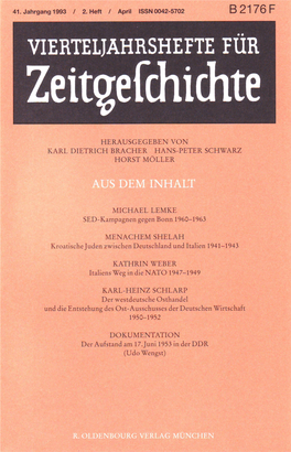Vierteljahrshefte Für Zeitgeschichte Jahrgang 41(1993) Heft 2