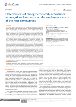 Determinants of Obong Victor Attah International Airport, Akwa Ibom State on the Employment Status of the Host Communities