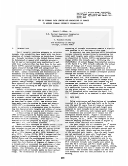 Use of Tornaoo Path Lengths and Gradations of Damage to Assess 'Iurnado Intensity Probabilities