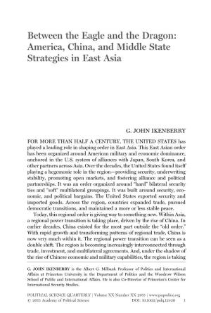 Between the Eagle and the Dragon: America, China, and Middle State Strategies in East Asia