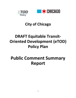 Public Comment Summary Report