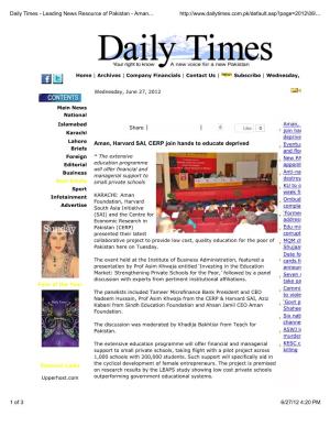 Daily Times - Leading News Resource of Pakistan - Aman