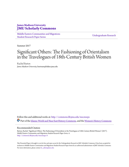 The Fashioning of Orientalism in the Travelogues of 18Th-Century British