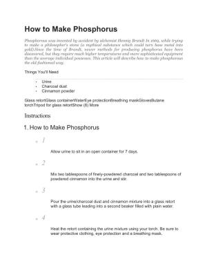 How to Make Phosphorus