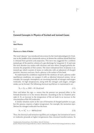 1 General Concepts in Physics of Excited and Ionized Gases