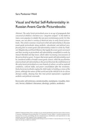 Visual and Verbal Self-Referentiality in Russian Avant-Garde Picturebooks