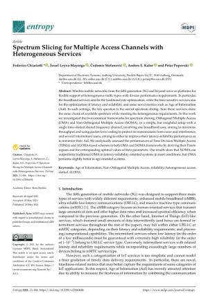 Spectrum Slicing for Multiple Access Channels with Heterogeneous Services