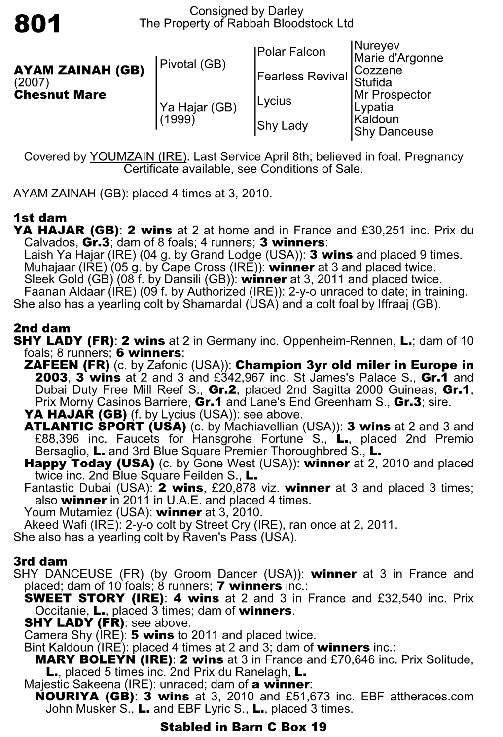 Consigned by Darley the Property of Rabbah Bloodstock Ltd Polar