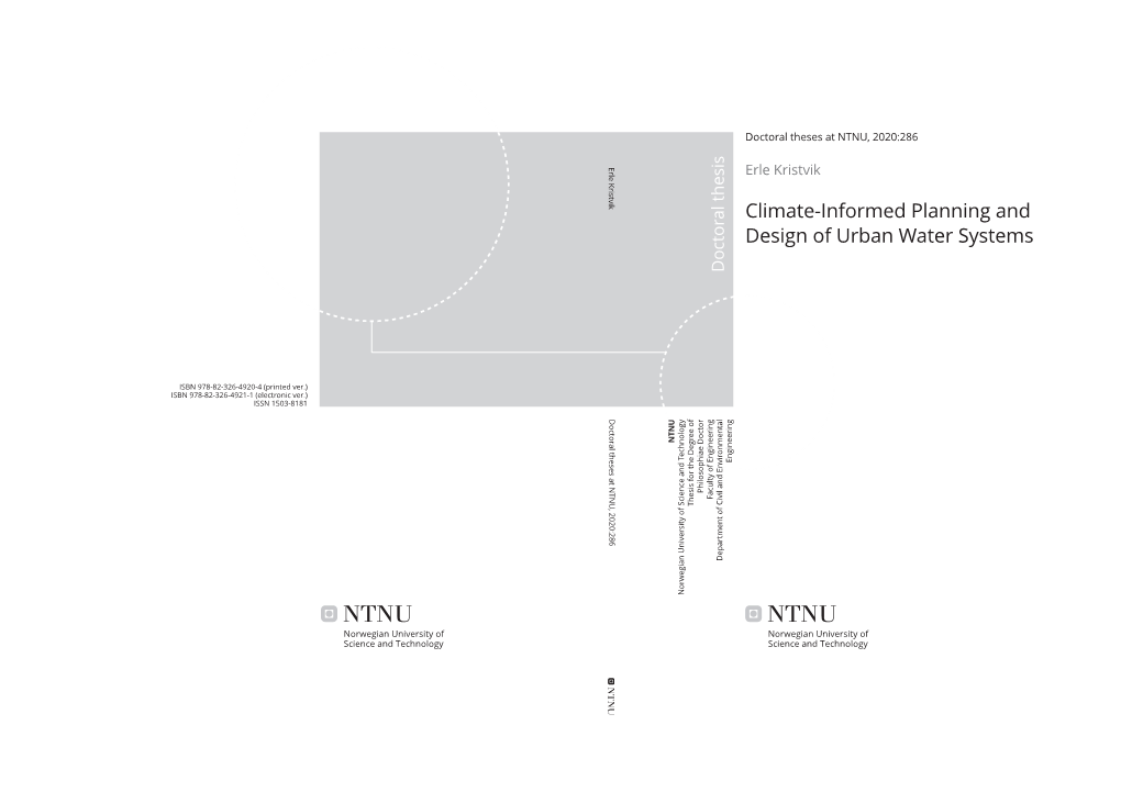 Climate-Informed Planning and Design of Urban Water Systems Doctoral Thesis Doctoral