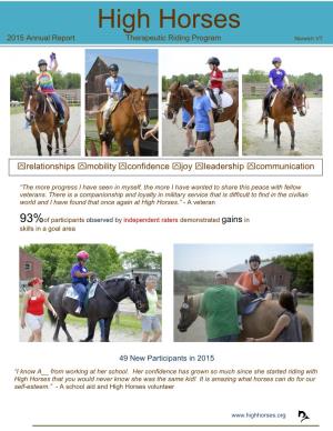 Annual Report Therapeutic Riding Program Norwich VT