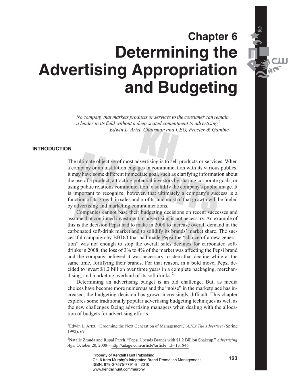 Determining the Advertising Appropriation and Budgeting