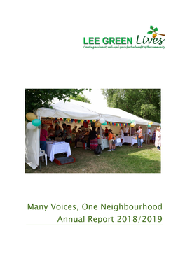 Many Voices, One Neighbourhood Annual Report 2018/2019